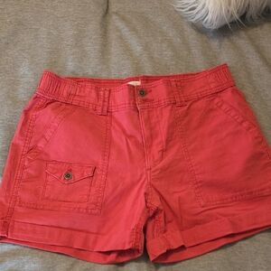 Time and Tru Pink Cargo Shorts with Washed Look